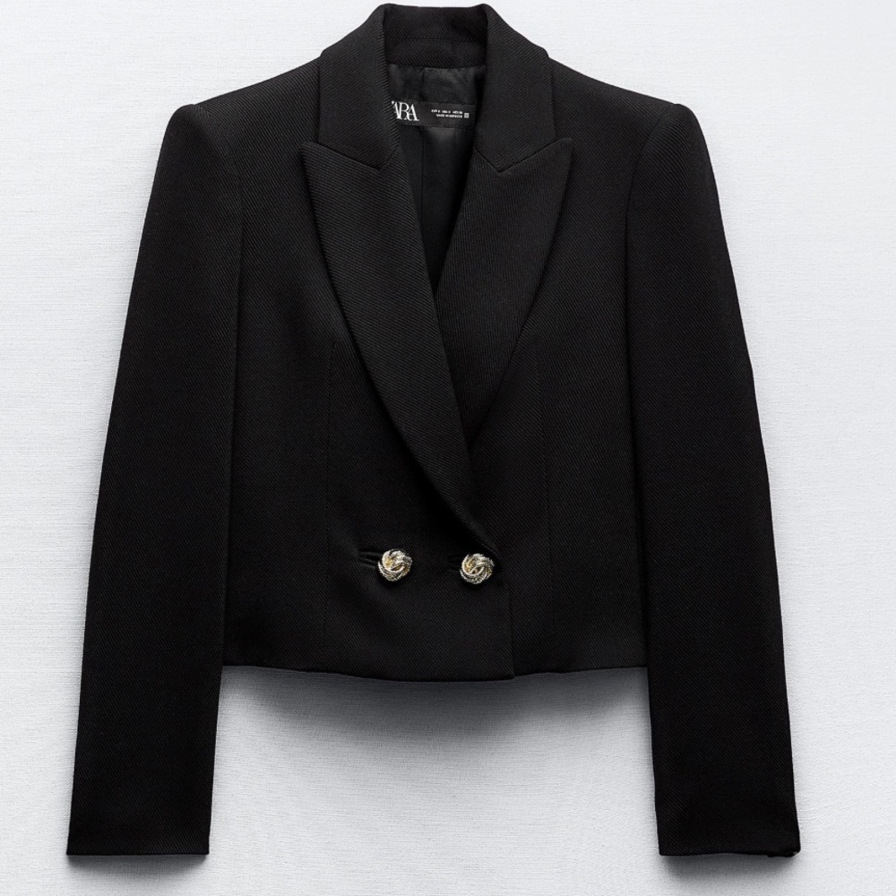 ZARA double breasted cropped blazer (small)